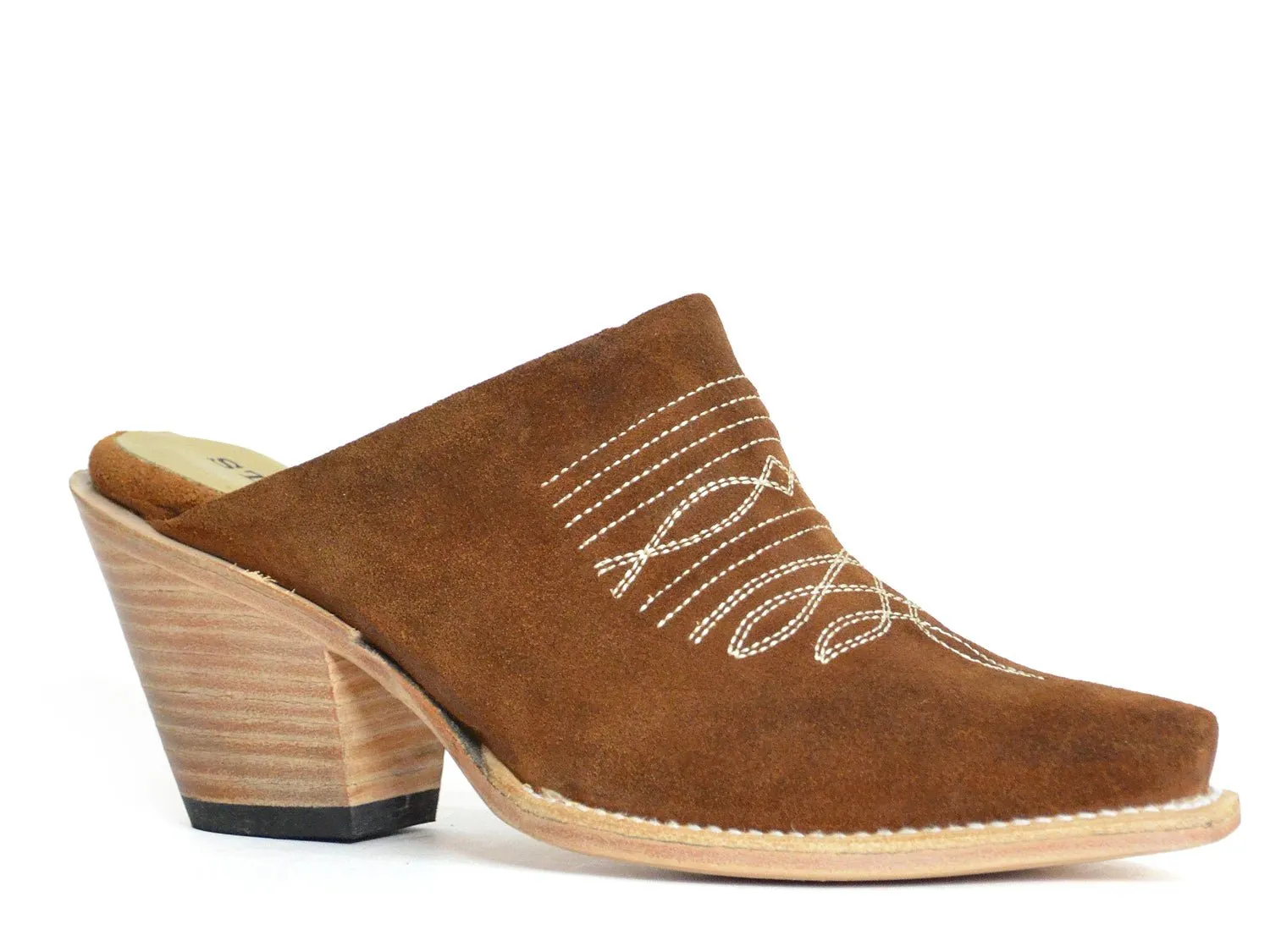 Stetson Womens Reed Brown Leather Mules Shoes