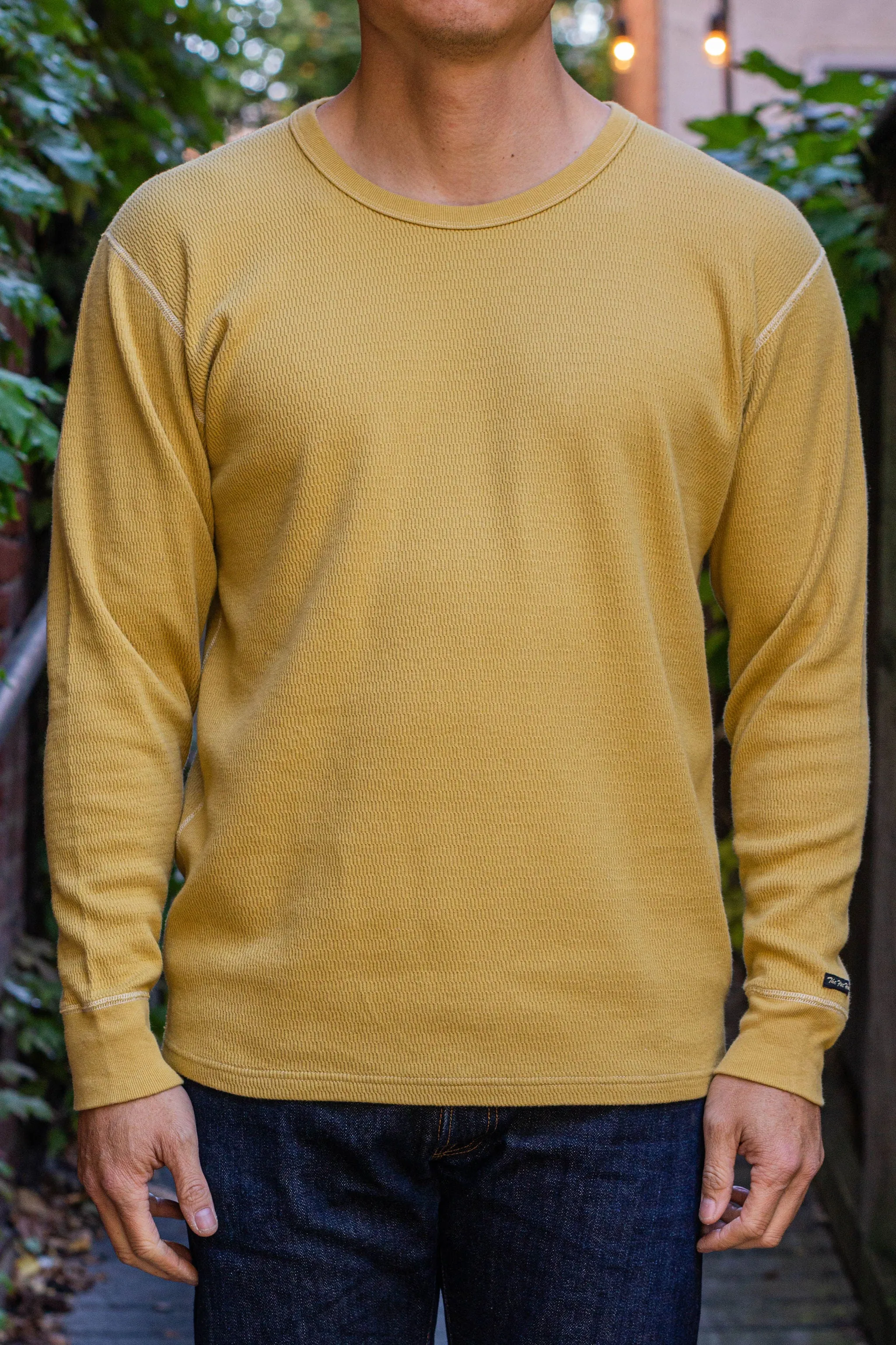 The Flat Head Waffle Knit Thermal - Mustard