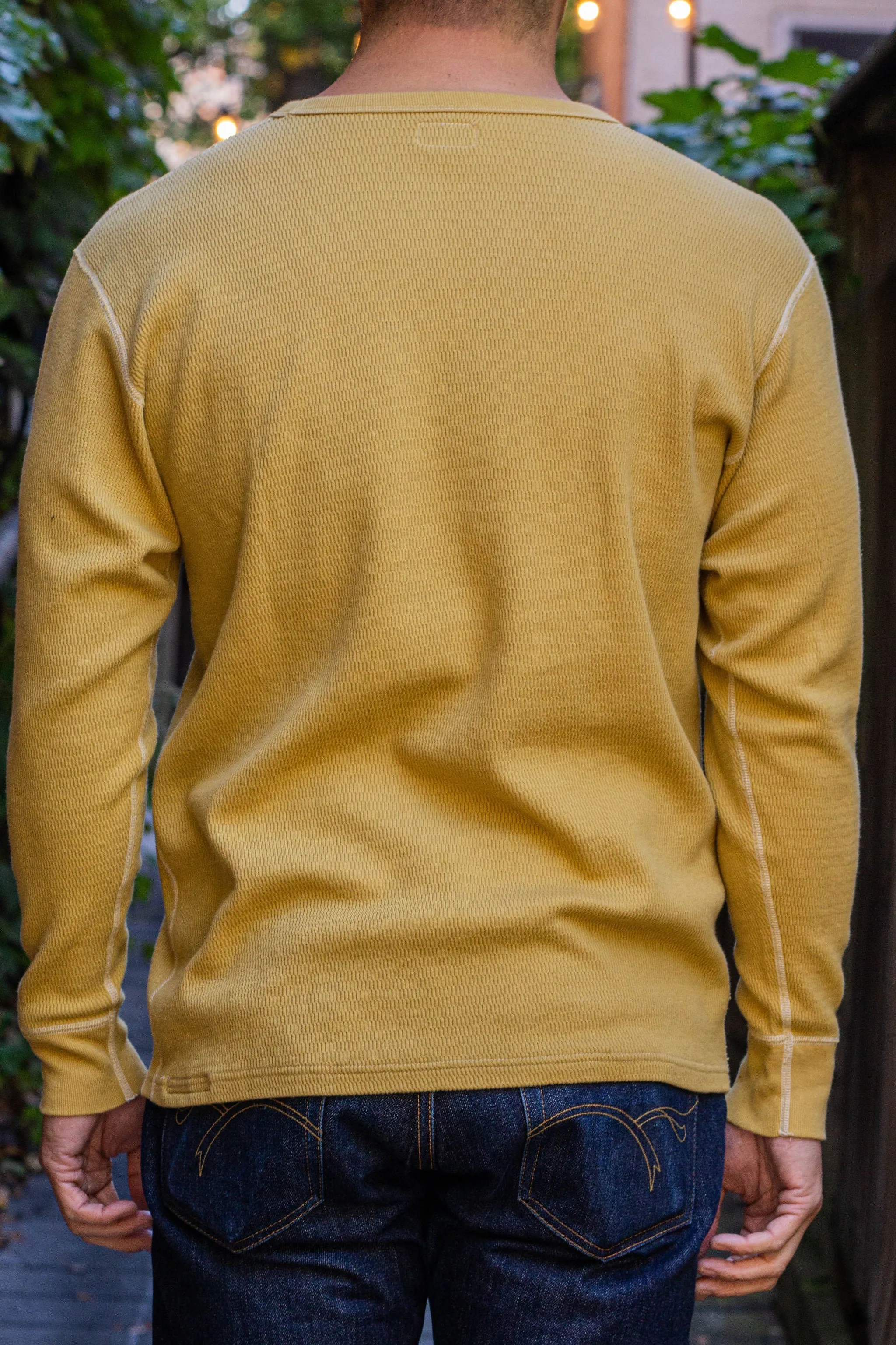 The Flat Head Waffle Knit Thermal - Mustard