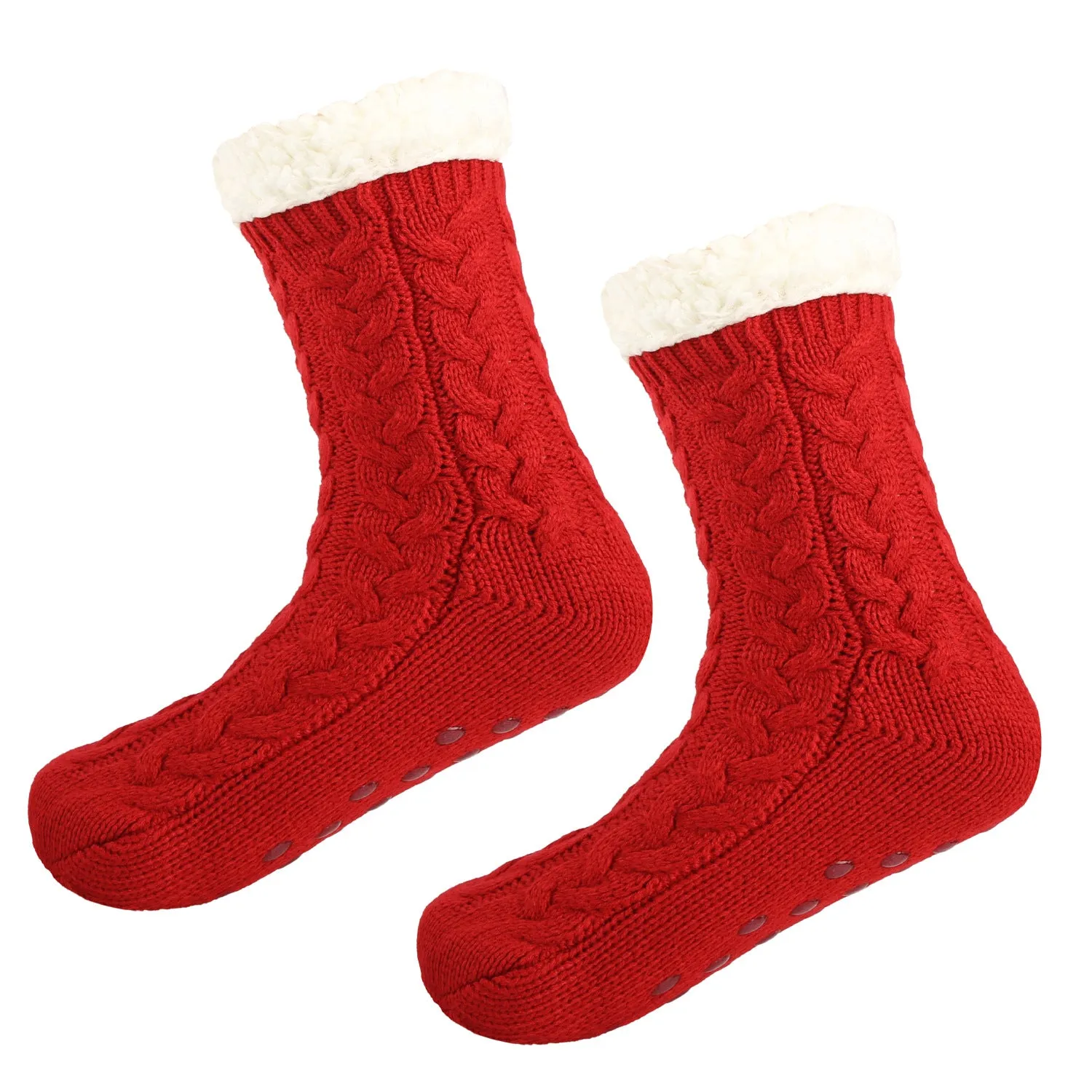 Tiosebon Unisex Fuzzy Fleece-Lined  Slipper Socks