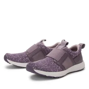 TRAQ By Alegria Volition Slip-On Slip Resistant Tennis Shoe- Eggplant Rain Mesh