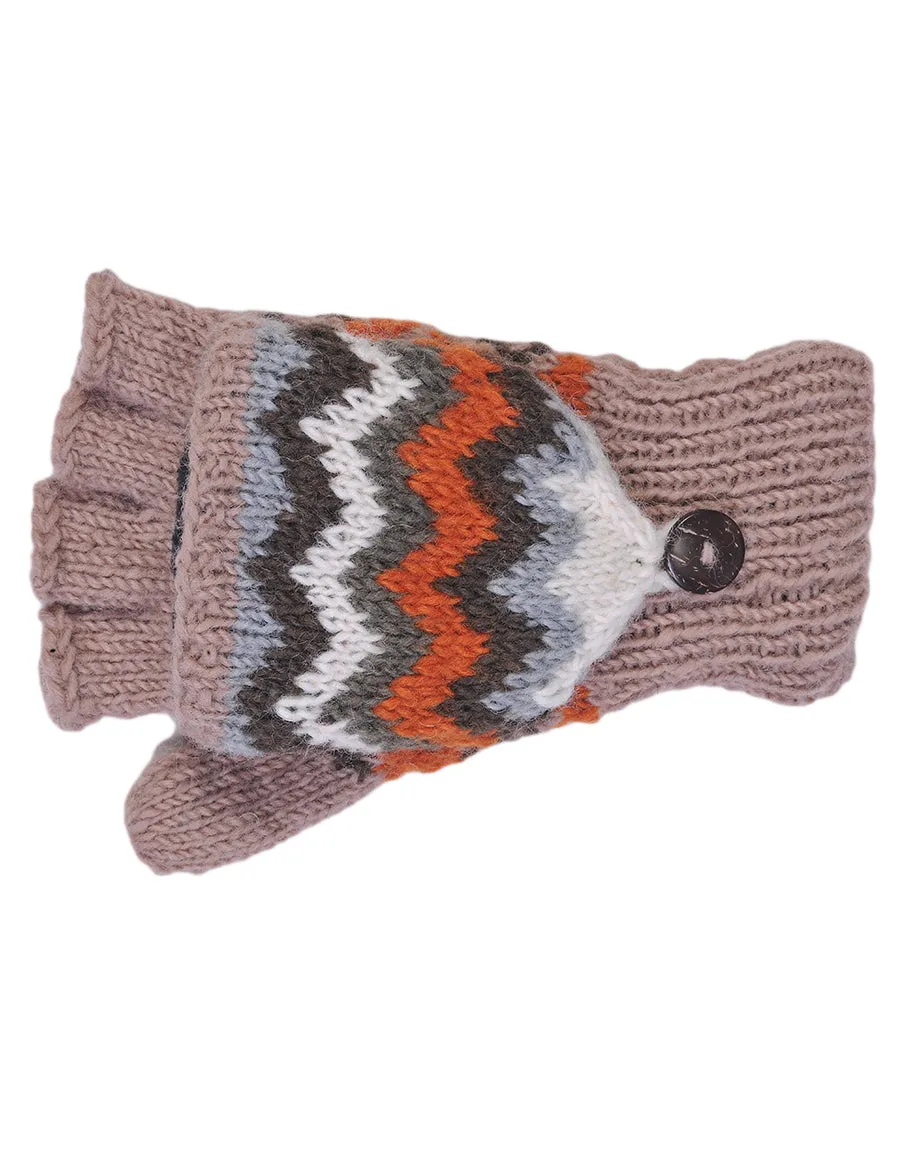 Tribal Pattern Woolen Hunter Gloves