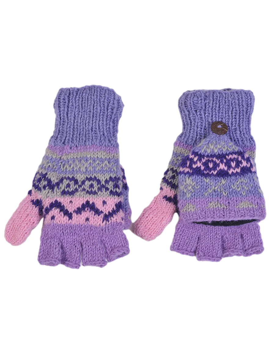 Tribal Pattern Woolen Hunter Gloves