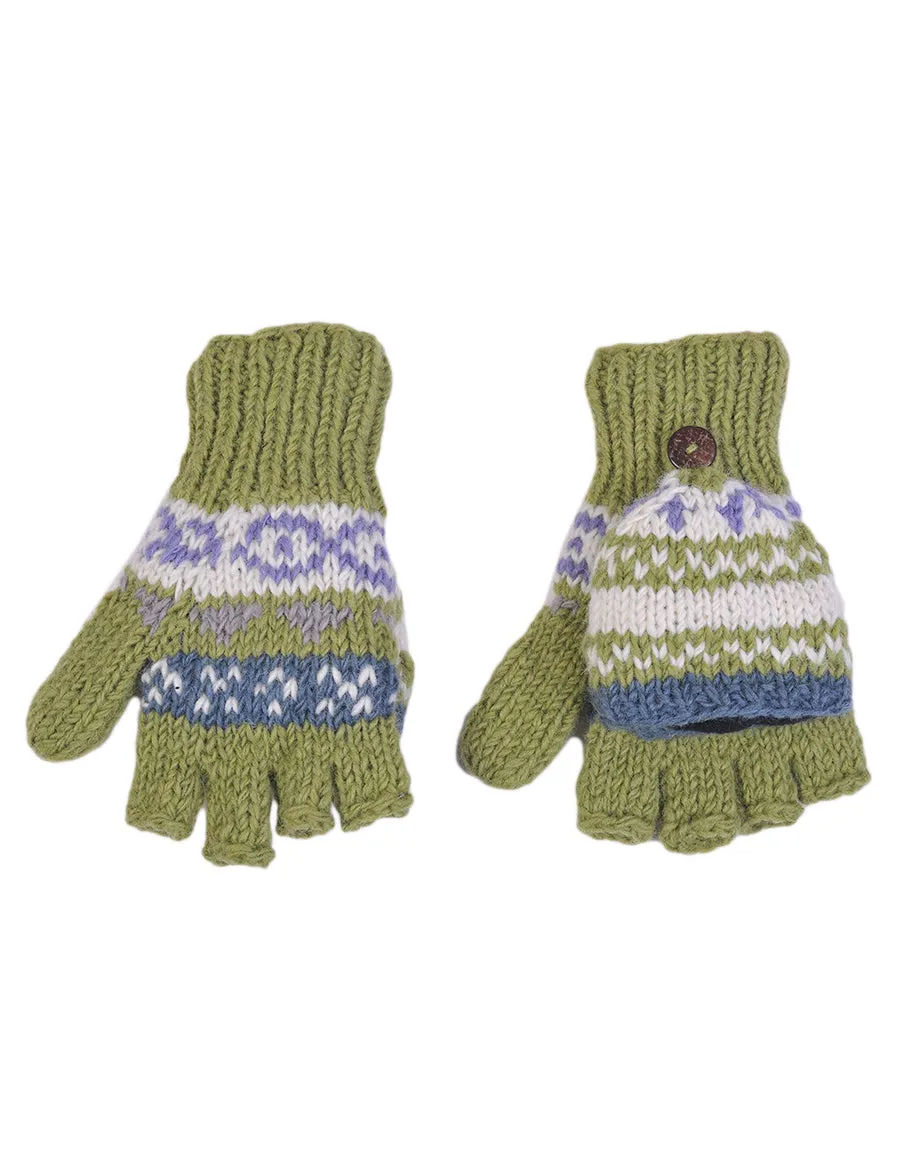 Tribal Pattern Woolen Hunter Gloves