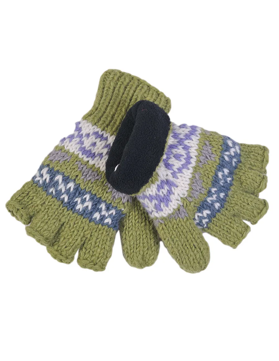 Tribal Pattern Woolen Hunter Gloves