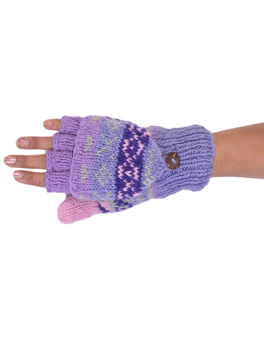 Tribal Pattern Woolen Hunter Gloves