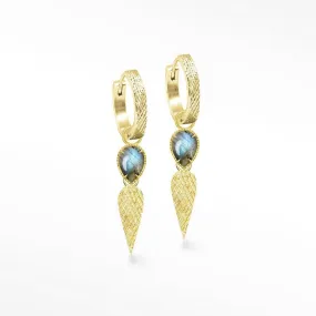 Vintage Lace Labradorite Gold Vermeil Convertible Earrings