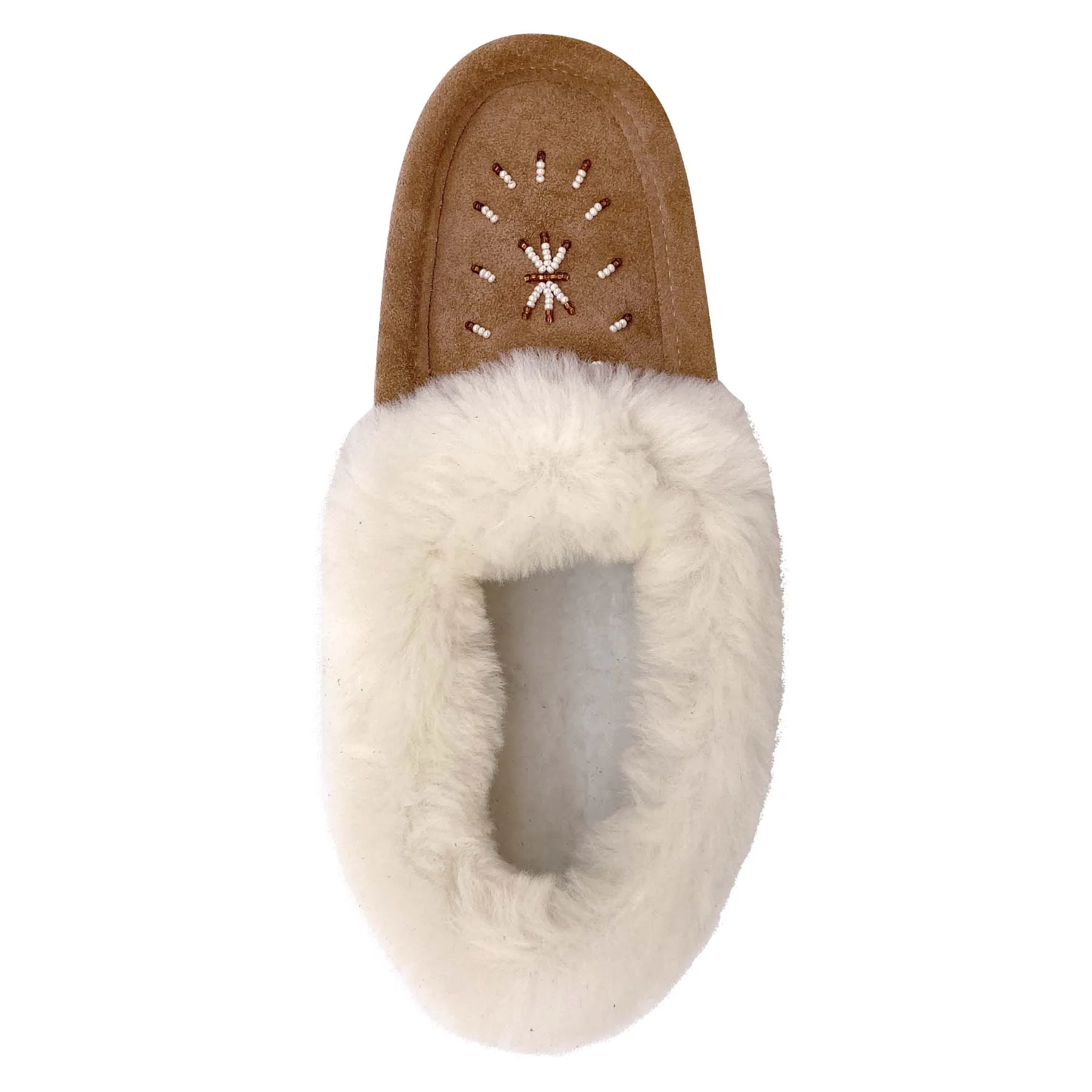 Women's Fleece Lined Soft Sole Beaded Moccasins