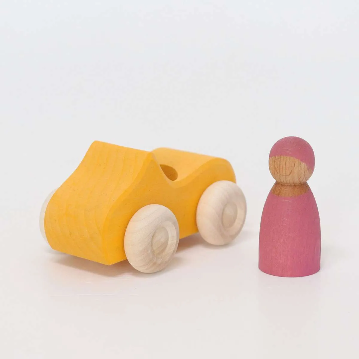 Wooden Toy Car - Small Convertible Yellow